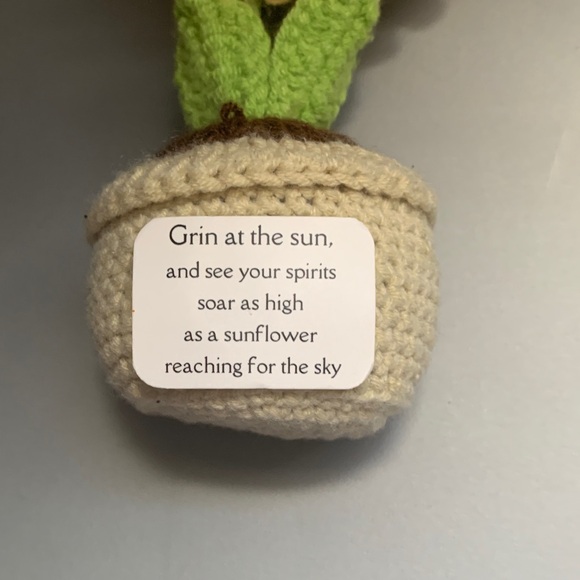 Crocheted Sunflower emotional support/positive message decor - Picture 2 of 3